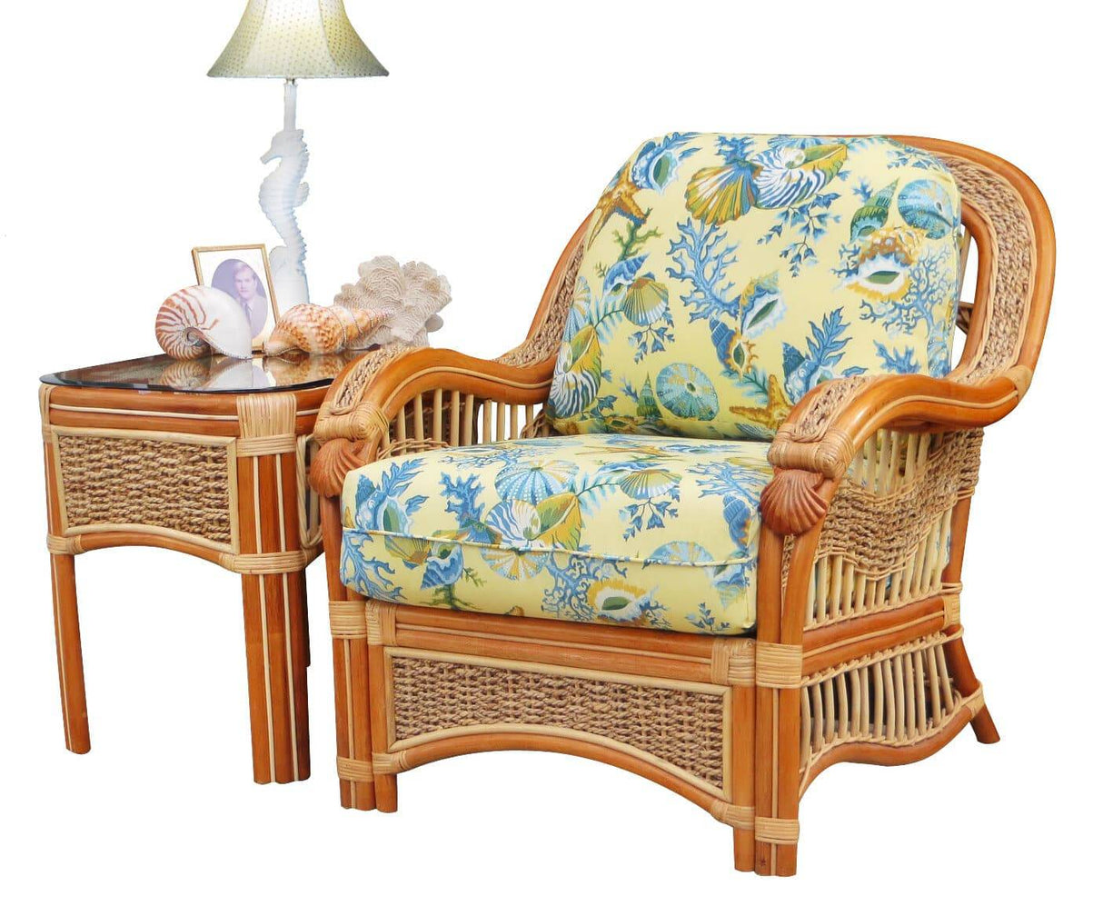 Seascape Rattan End Table Model SSET from Spice Island Wicker