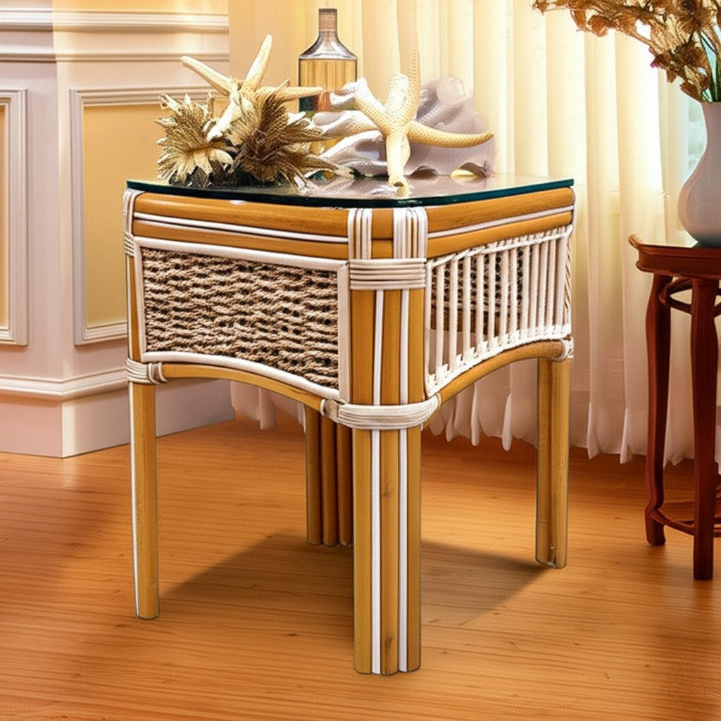 Seascape Rattan End Table Model SSET from Spice Island Wicker