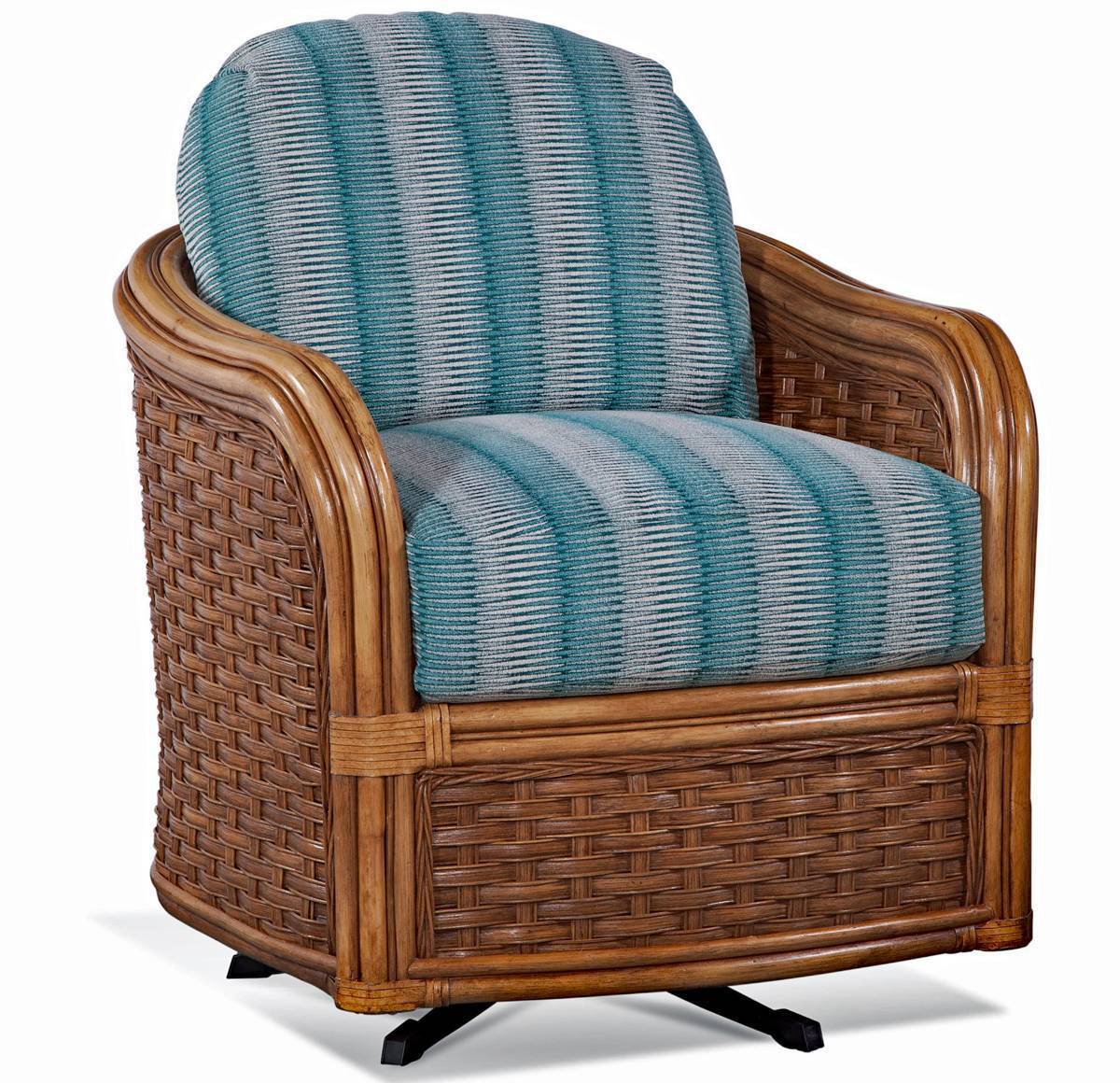 Somerset Rattan Barrel Swivel Glider Chair Model 953-005 by Braxton Culler