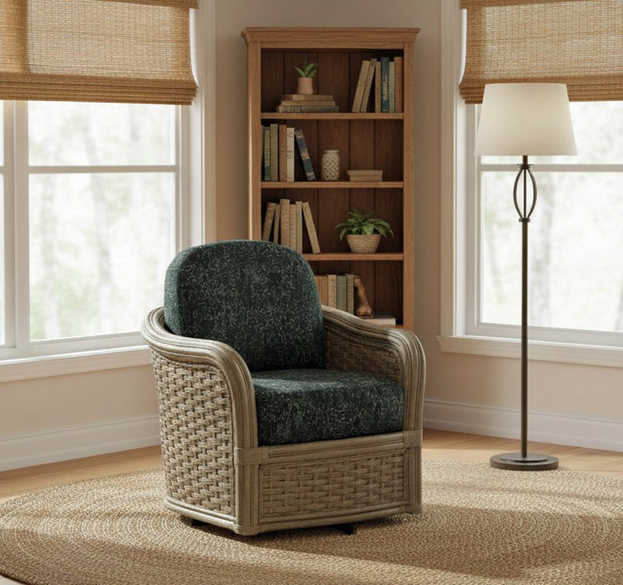 Somerset Rattan Barrel Swivel Glider Chair Model 953-005 by Braxton Culler