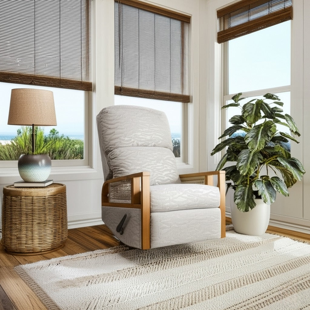 Vienna Rattan Swivel Recliner Glider by Capris Furniture Model SRG391