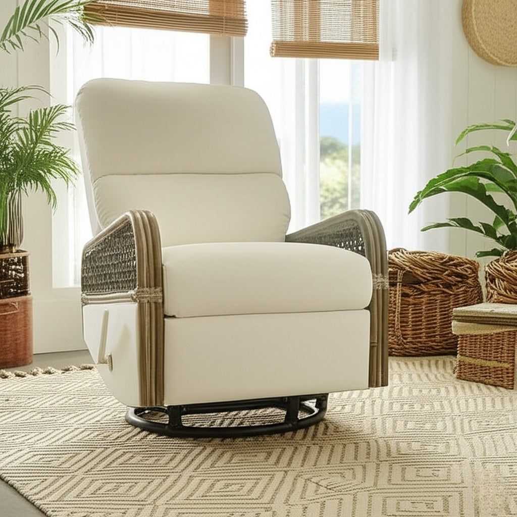 Tahiti Rattan Swivel Recliner Glider by Capris Furniture Model SRG766