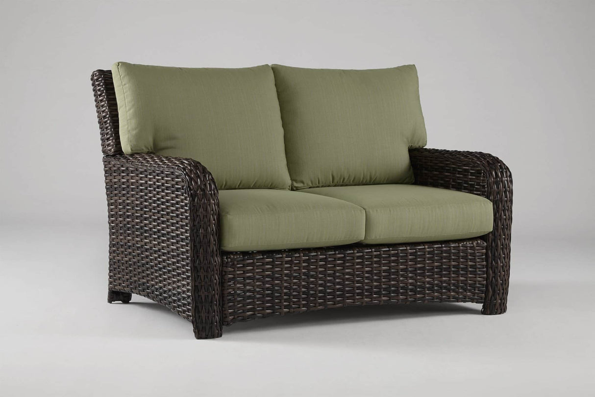 Saint Tropez (Espresso) Outdoor Wicker Loveseat in Espresso Stain Model 79302 By South Sea Rattan