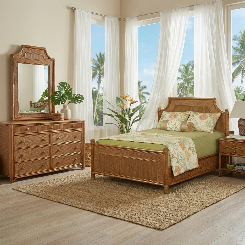 Summer Retreat Six Drawer Dresser and Mirror 2 Pc Set by Braxton Culler