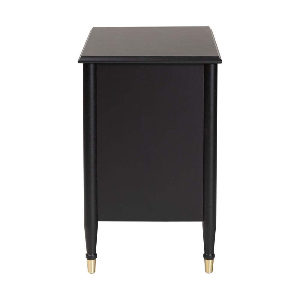 Tamra Black Wood Chest with Drawers by Wicker Fair