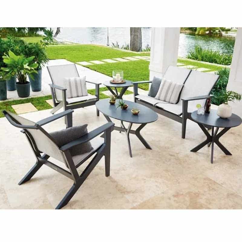 Wexler Outdoor Sling Recycled Plastic 6 Pc Lounge Set by Telescope Casual Model TCWXLRSLNGSET2