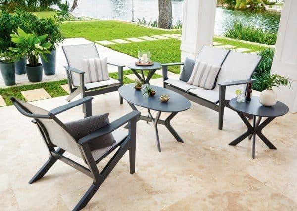 Wexler Outdoor MGP Sling Chat Height Swivel Rocker by Telescope Casual