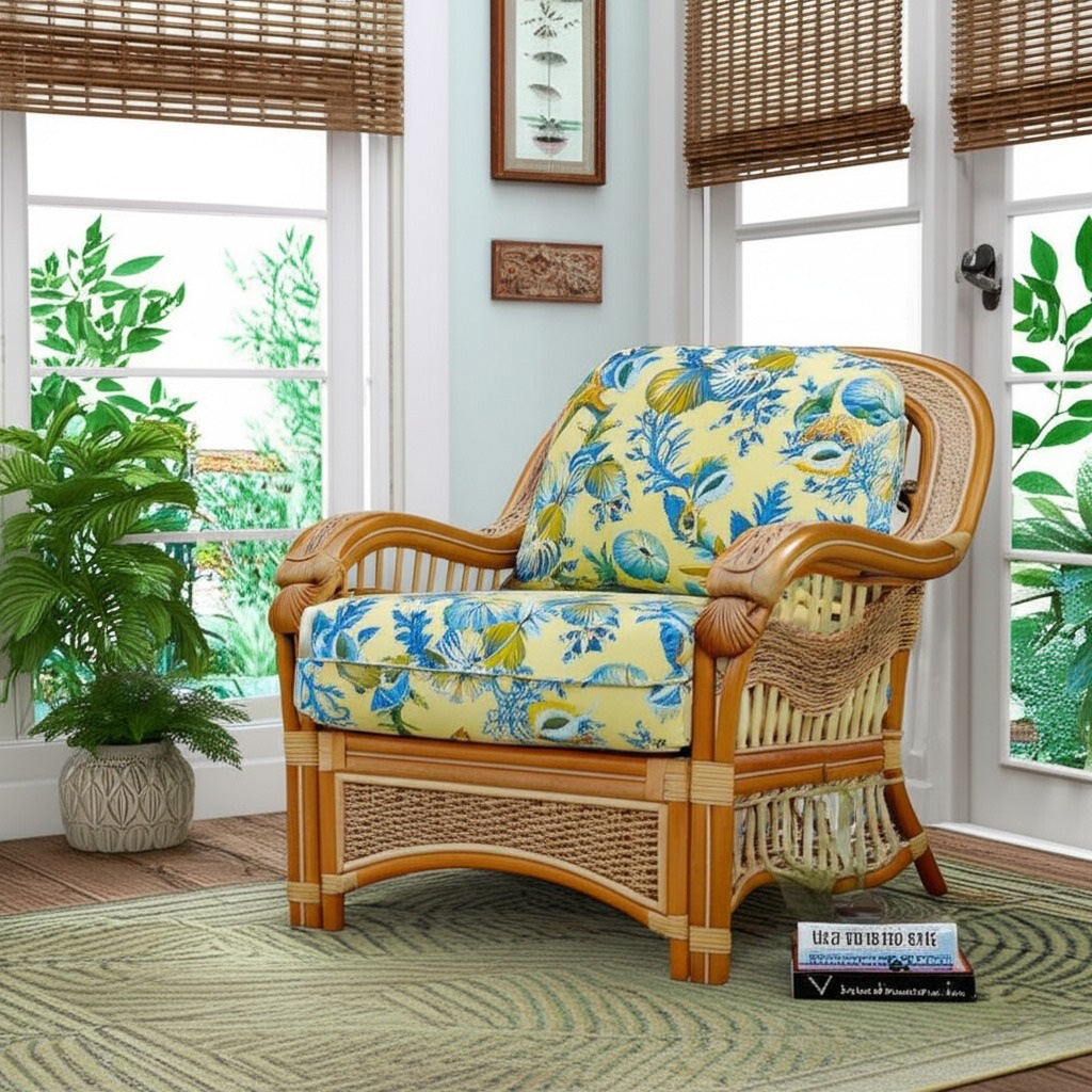 Voyager Rattan Lounge Chair with Deep Seating Comfort by Wicker Fair