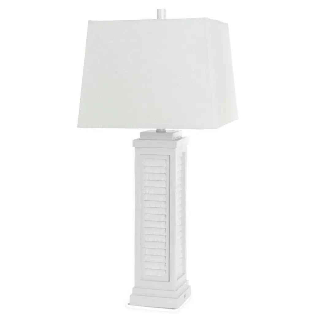 Shutter Table Lamp Set of 2 Model LUX-3925-WHITE-USB By Lux Lighting