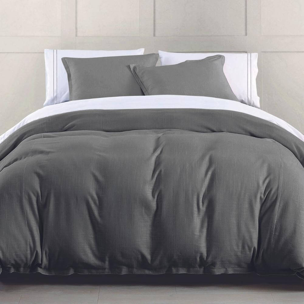 Slate Stone Linen Duvet Cover Set