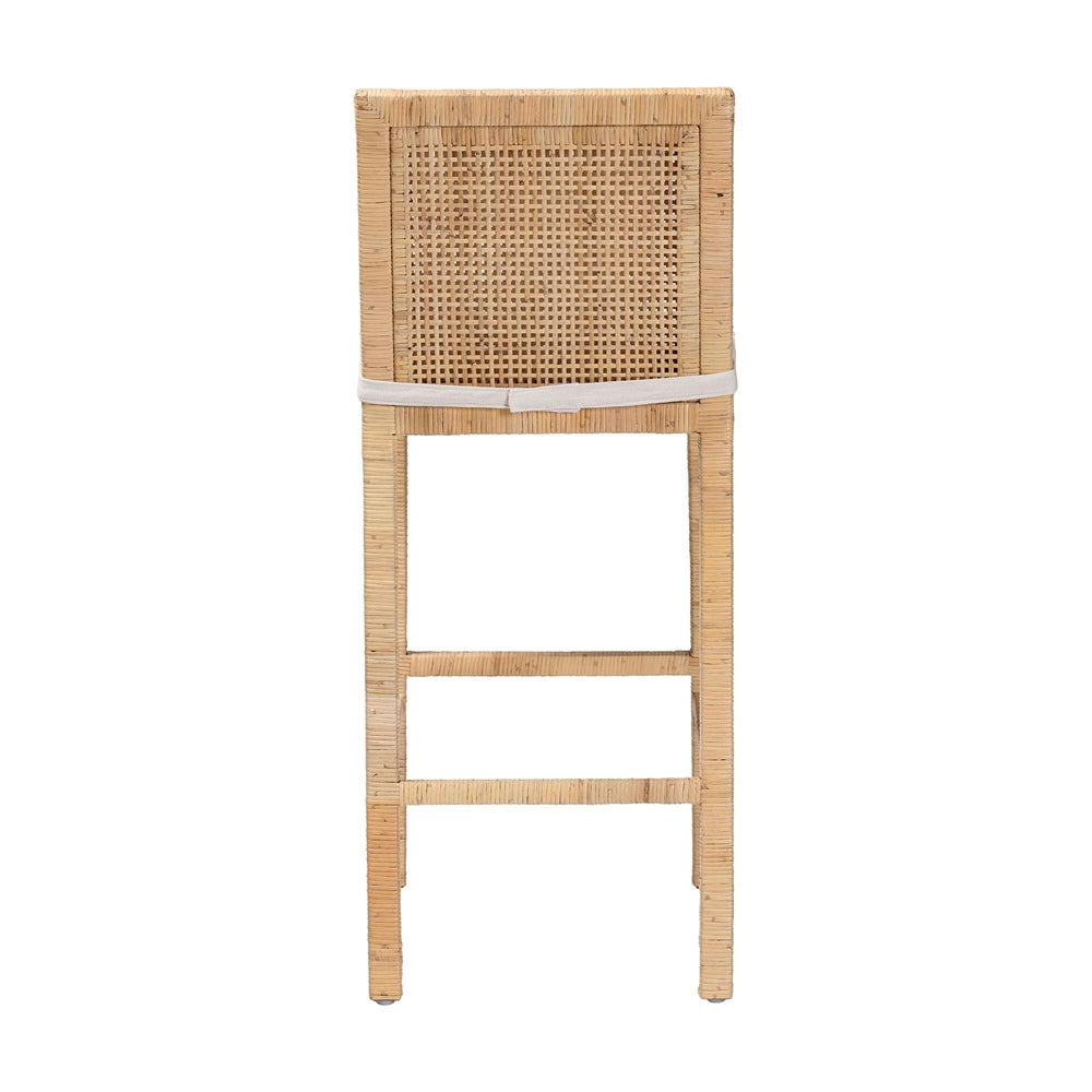 Lofia Bohemian Natural Rattan Bar Stool by Wicker Fair