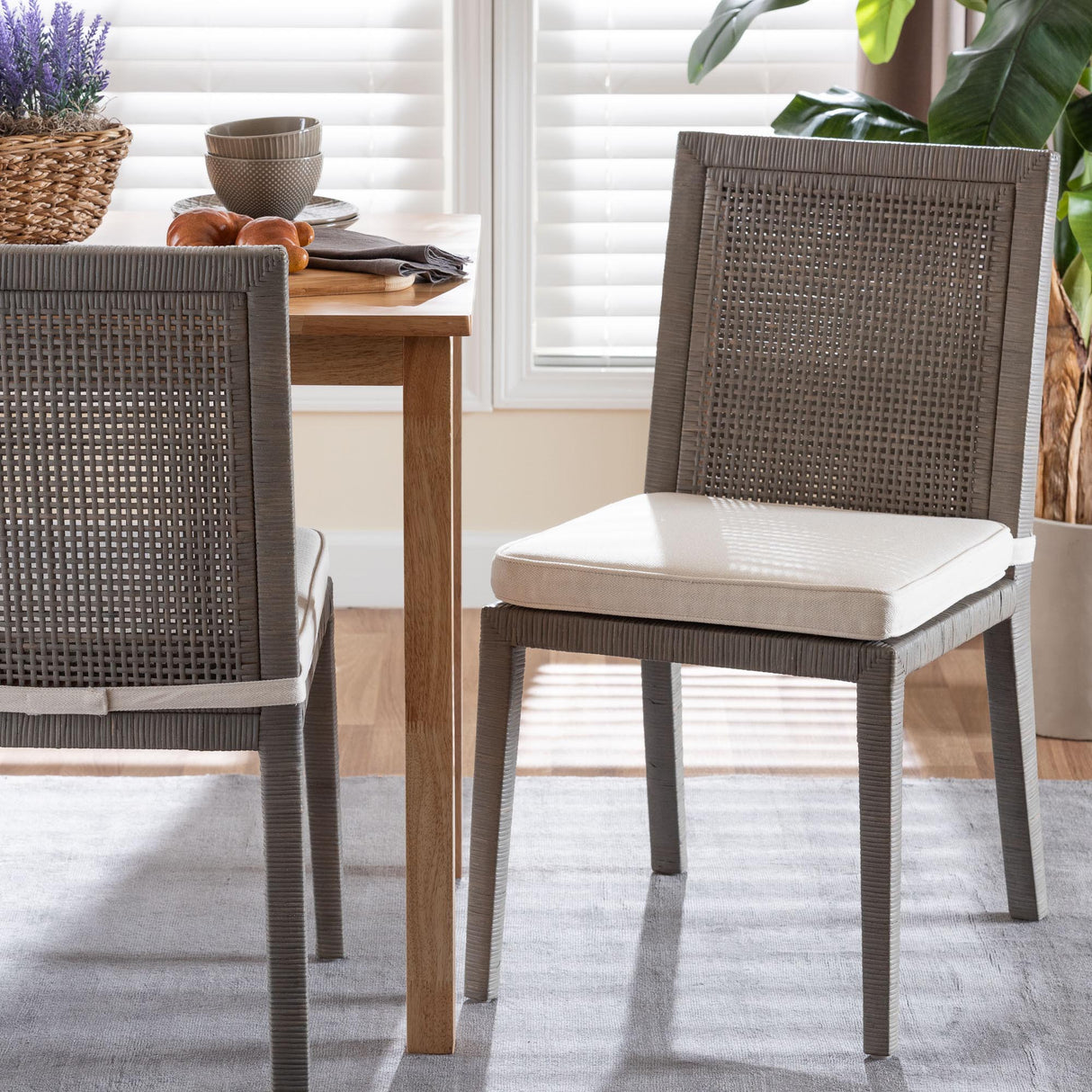 Sofia Rattan Dining Chair with Cushion by Wicker Fair