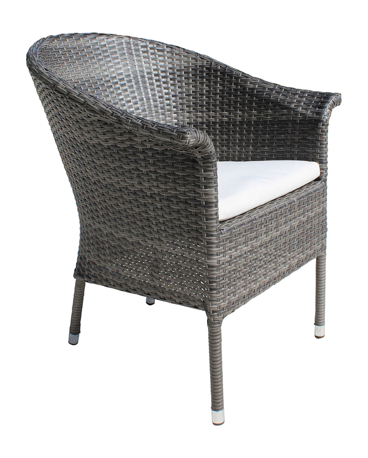 Spectrum Outdoor Stackable Set of 2 Woven Armchairs with Cushion Model 890-1130-GRY-SET2 by Pelican Reef