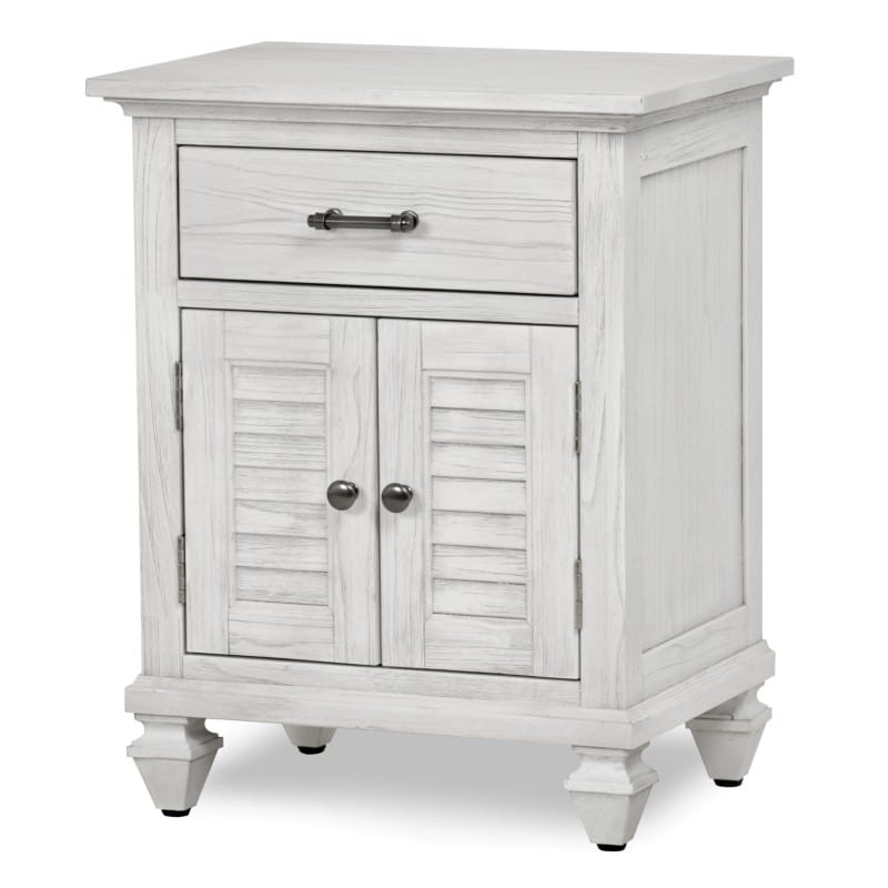 Surfside Weathered White Coastal Nightstand Model B27732-WW By Seawinds Trading