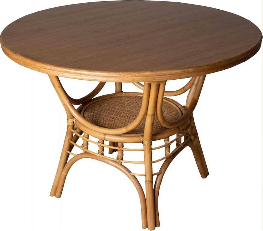 Mackinac Rattan and Wood 5 Pc Round Dining Set from Capris Furniture Model 320-TB-SET