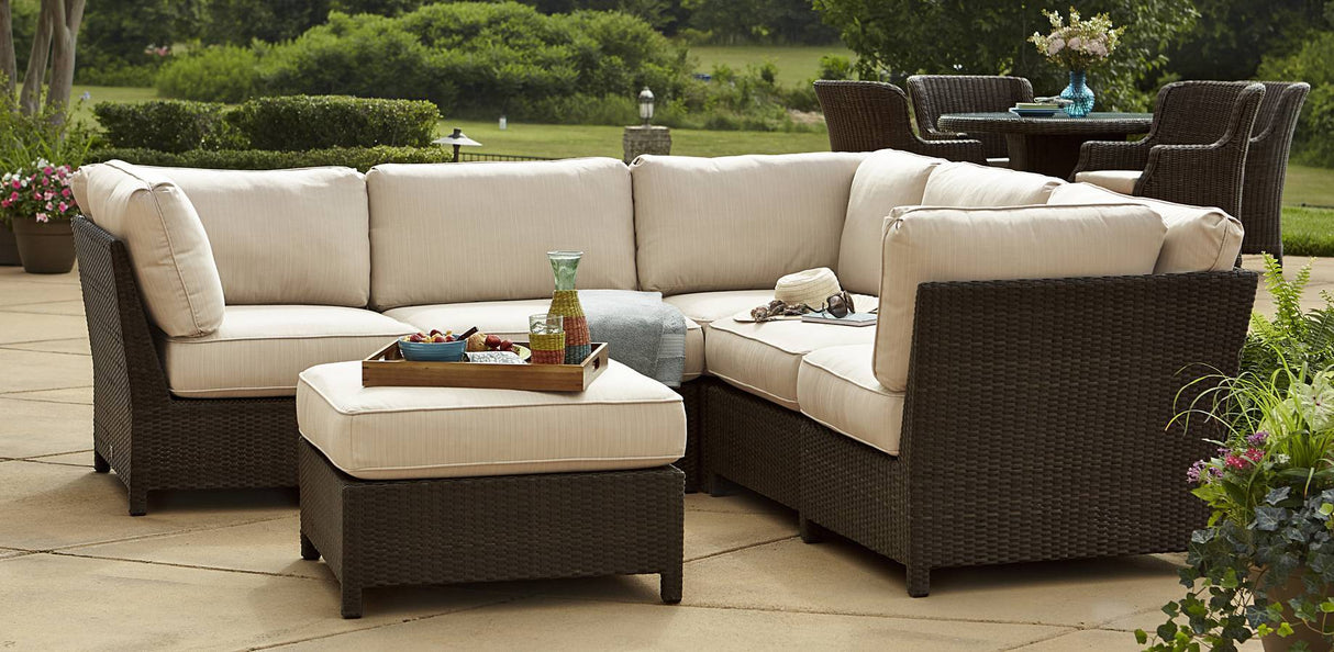 Tilbury All Weather Wicker Ottoman Model OT9862 by Beachcraft