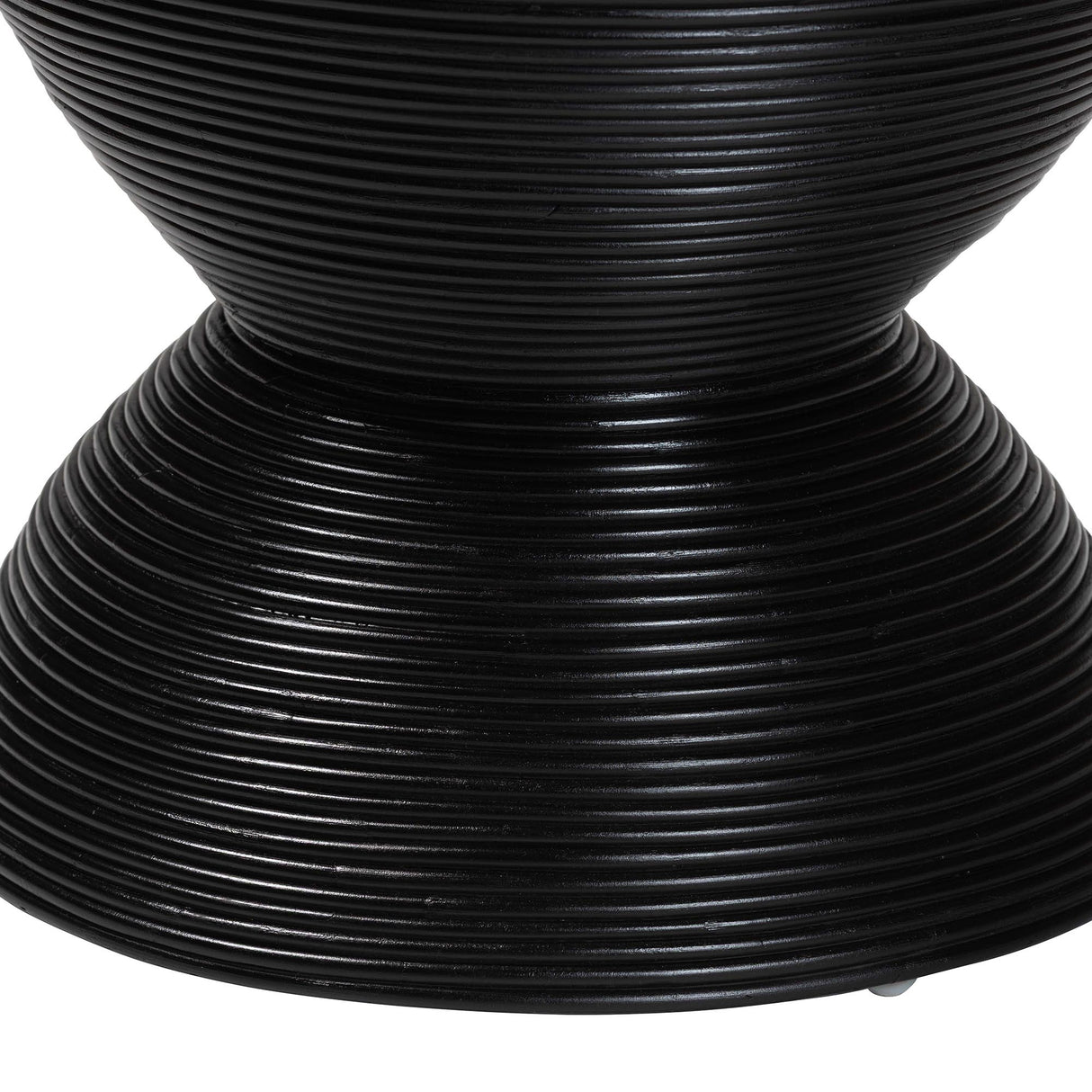 Wicker Fair Tokyo Black Hourglass Rattan End Table