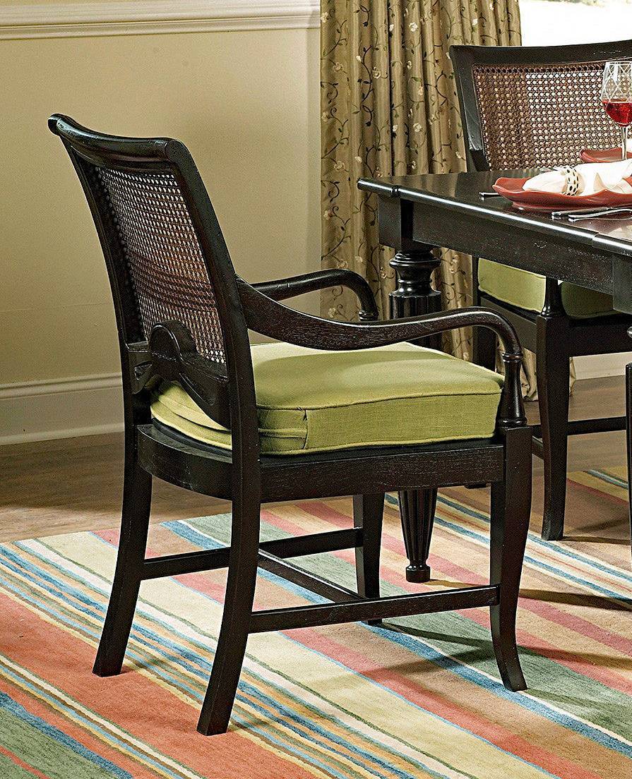Traders Wood and Wicker Dining Arm Chair TR-22 by Designer Wicker Tribor