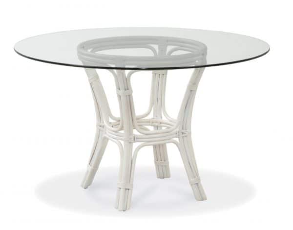 Trellis Rattan Dining Table with 42 Inch Round Beveled Glass Top 979-075 by Braxton Culler