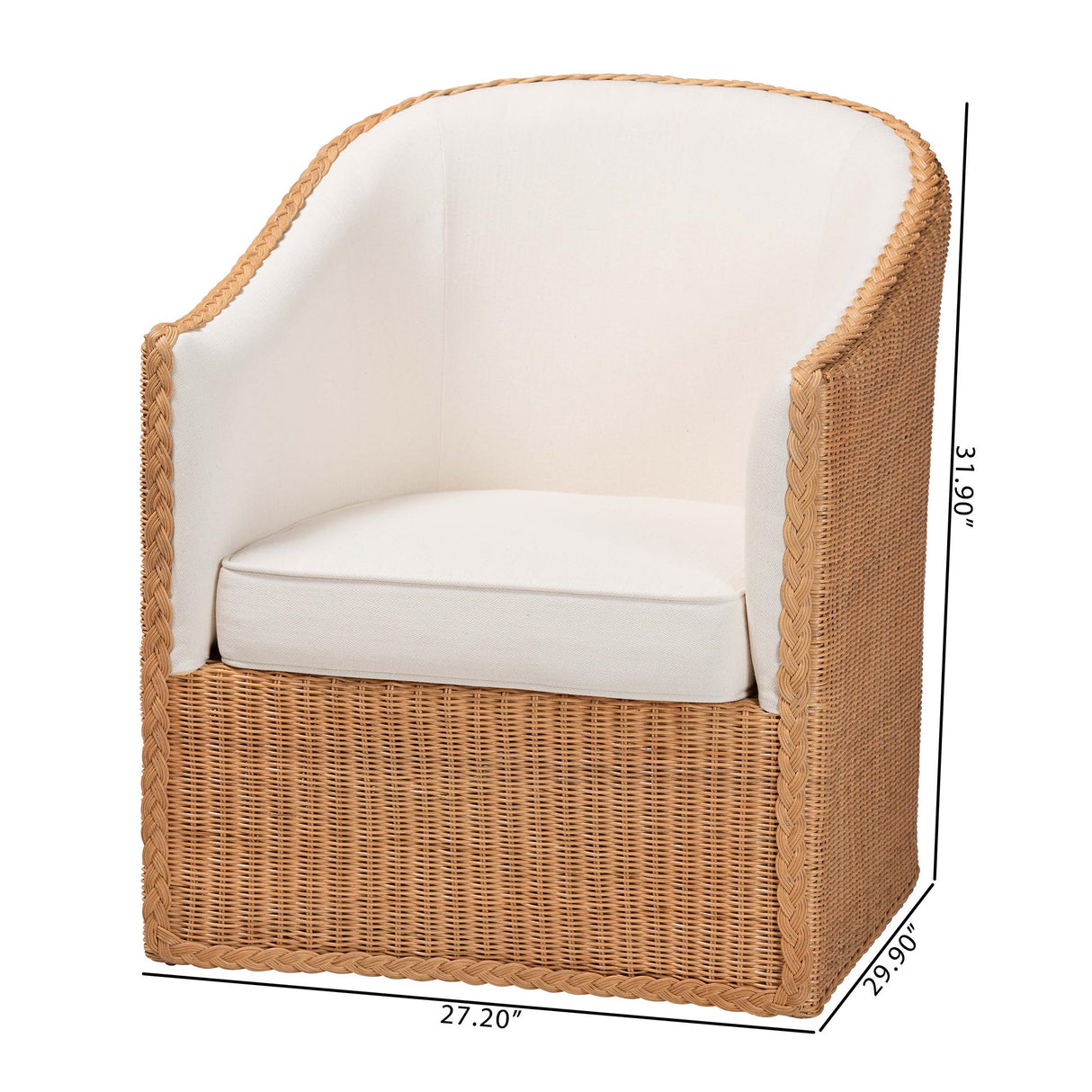 Nessa Bohemian Light Honey Rattan Arm Chair by Wicker Fair