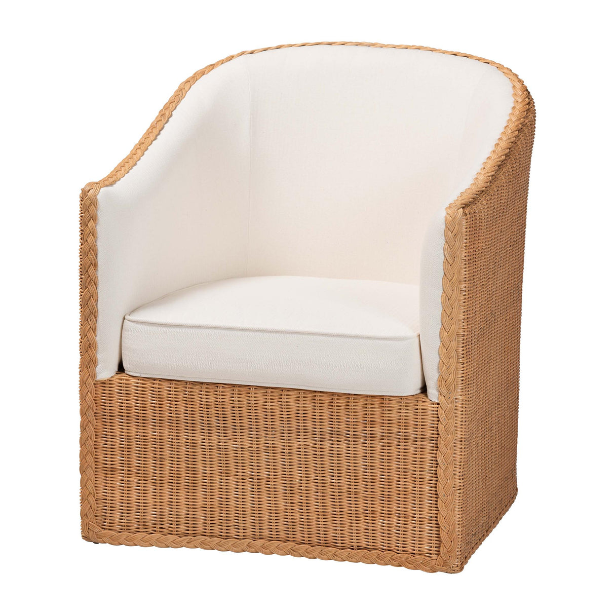 Nessa Bohemian Light Honey Rattan Arm Chair by Wicker Fair