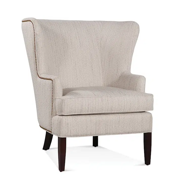 Transitional Wing Chair with Nailhead Trim by Braxton Culler Made in the USA Model 732-007SN
