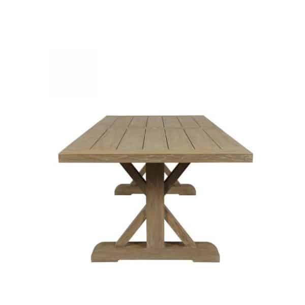 Coastal Teak Outdoor 94" Trestle Dining Table by Sunset West Model 5501-TRD94