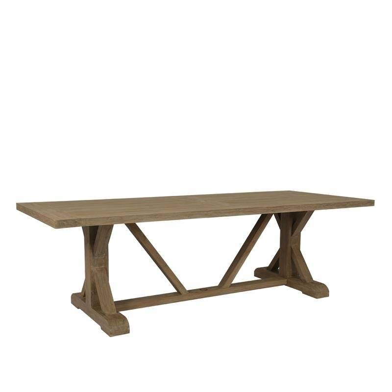 Coastal Teak Outdoor 94" Trestle Dining Table by Sunset West Model 5501-TRD94