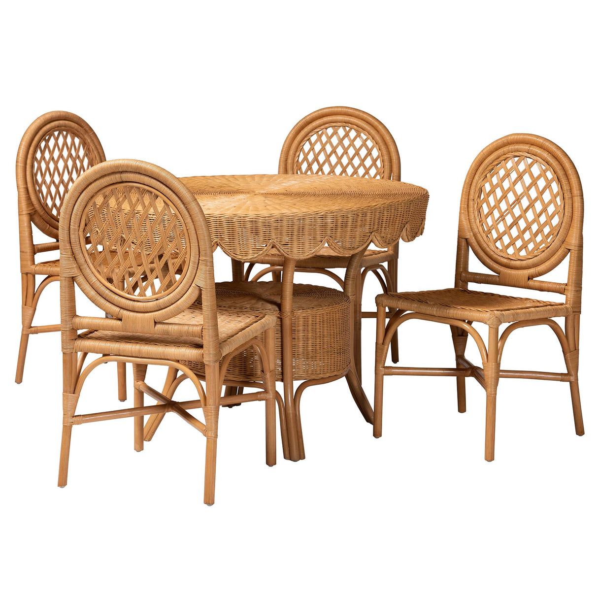 Troy 5-Piece Rattan Dining Set by Wicker Fair