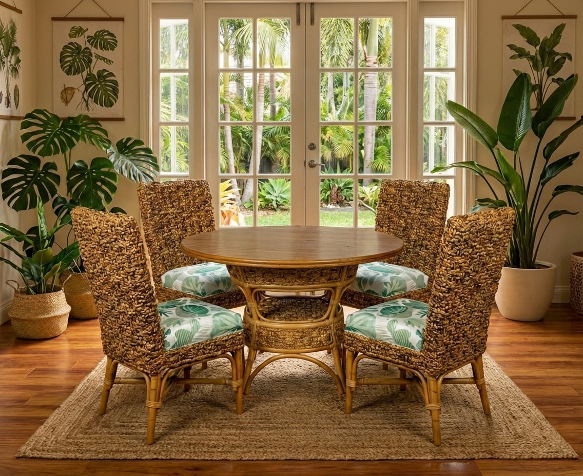 Vanatu Rattan 5 Pc Dining Set from Capris Furniture Model TB310-5PC-SET