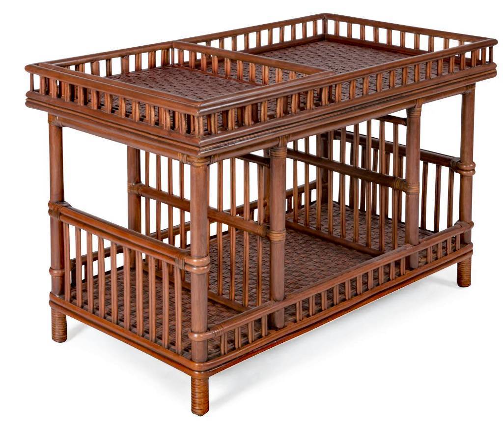 Williamsburg Rattan Sofa and Coffee Table 2 Pc Set by Designer Wicker Tribor – Choice of Cushions Made in the USA
