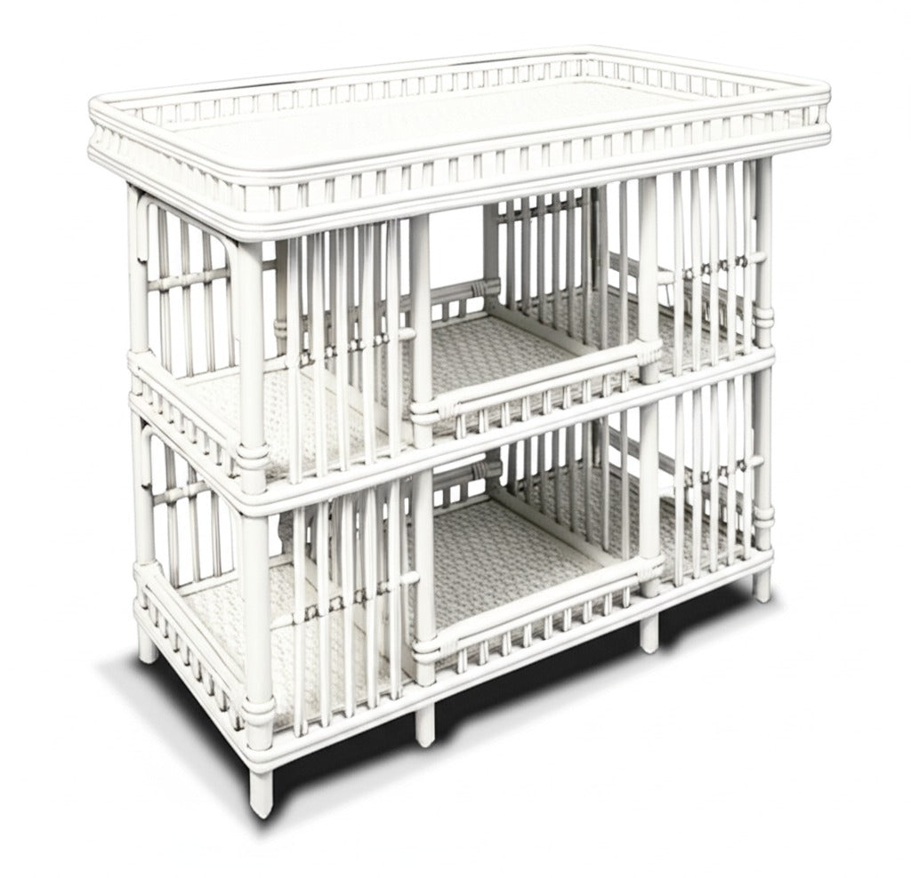 Williamsburg Rattan White Counter Height Bar Table WL-27 by Designer Wicker Tribor
