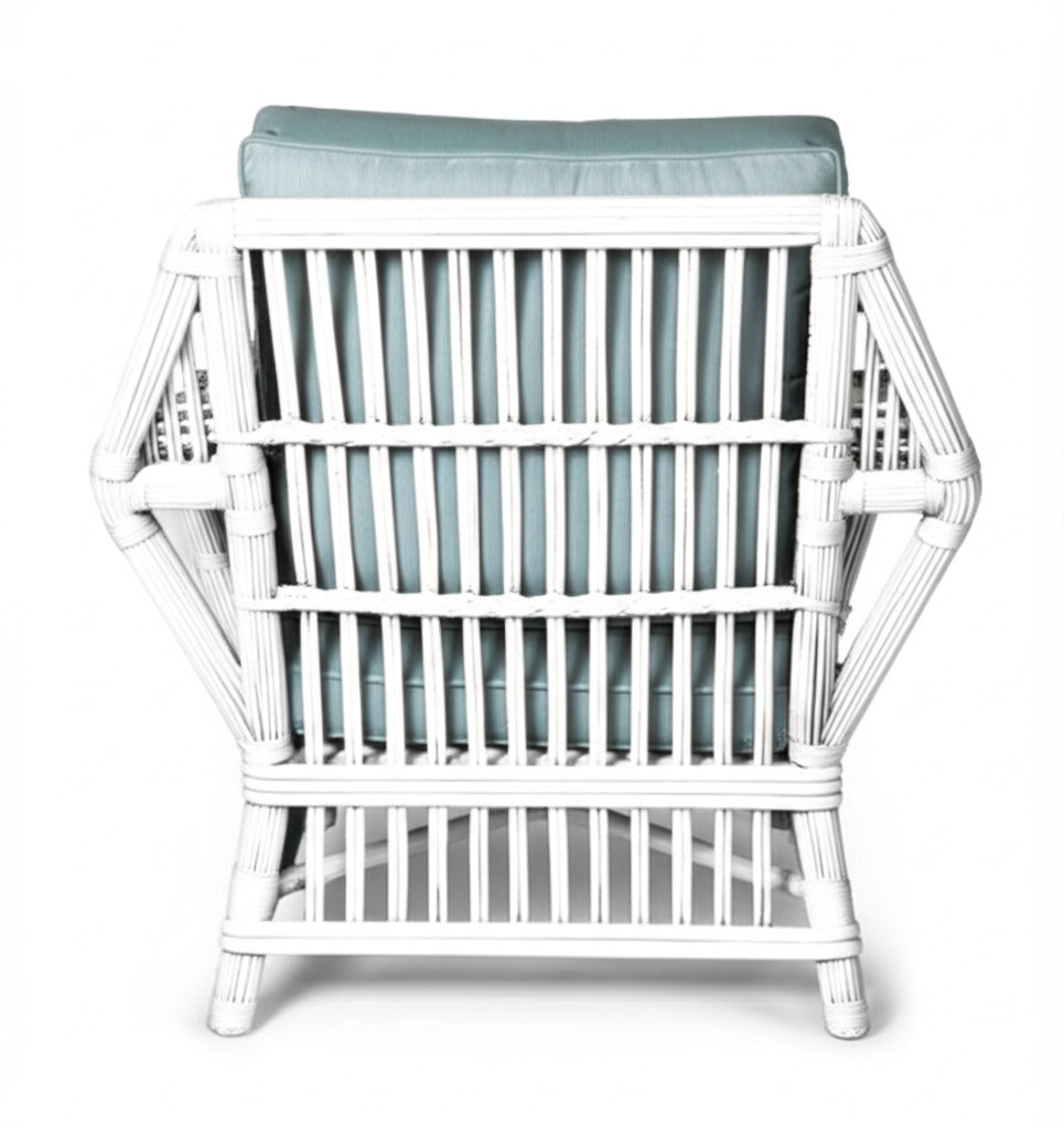 Williamsburg Rattan White Finish Arm Chair with Deep Seating Comfort