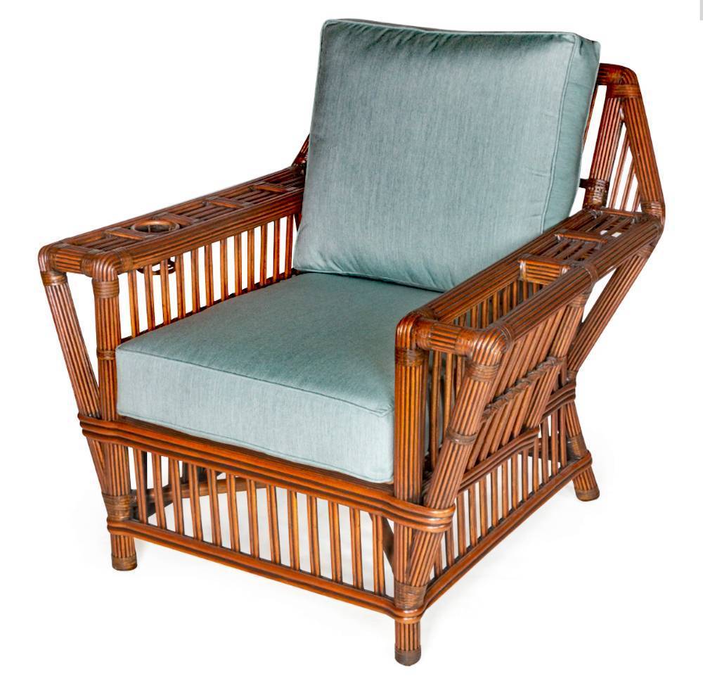 Williamsburg Rattan Arm Chair in Coffee Finish with Deep Seating Comfort