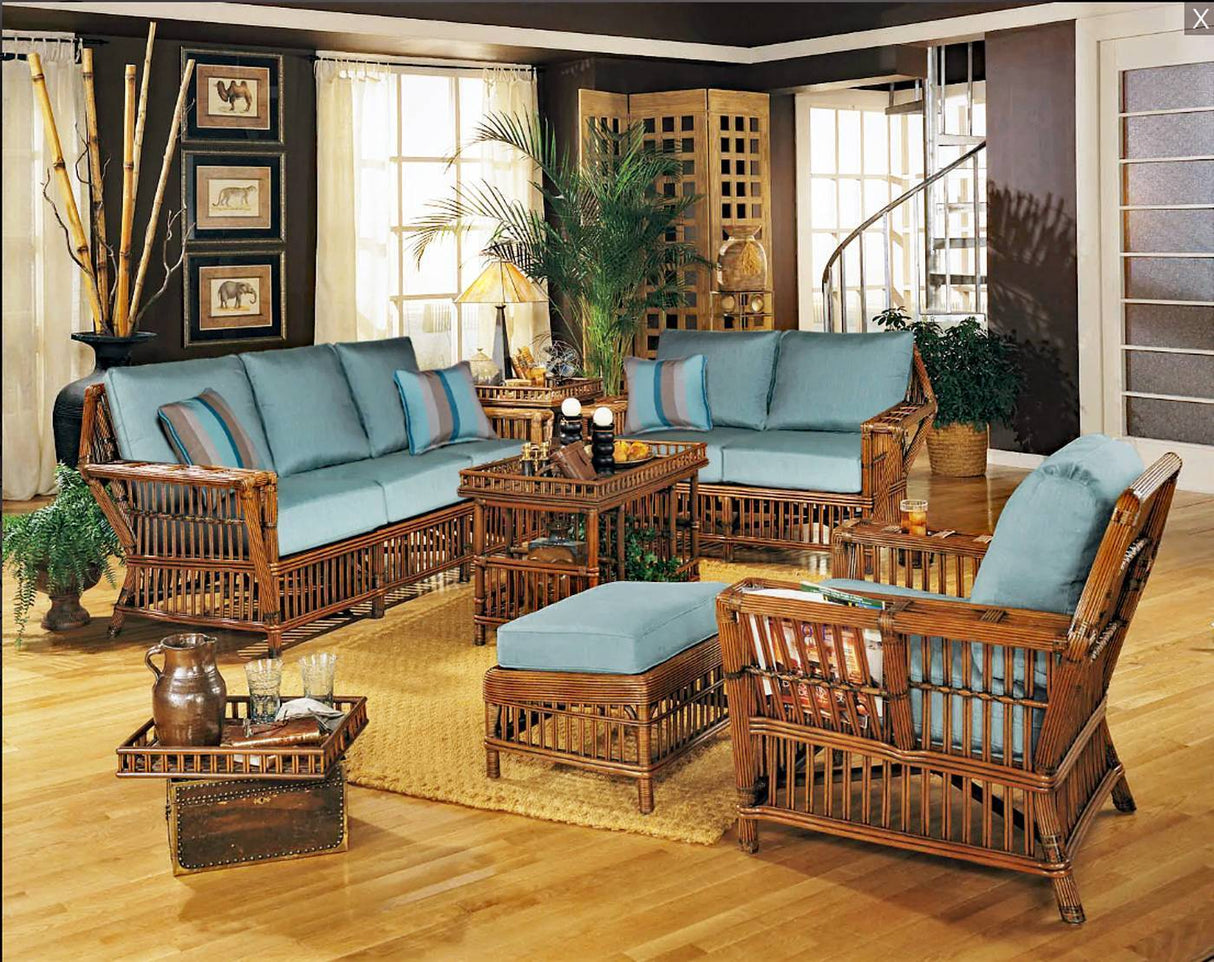 Williamsburg Rattan Coffee or Bar Table with Removable Bar Tray WL-05 Coffee or White Stain by Designer Wicker Tribor