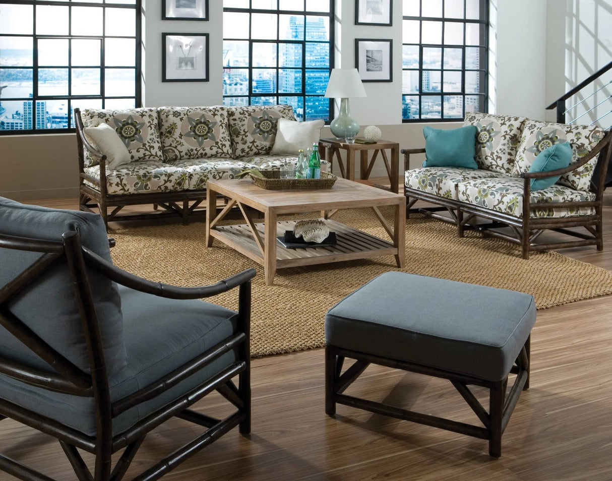 Woodland Rattan Ottoman by Designer Wicker Tribor