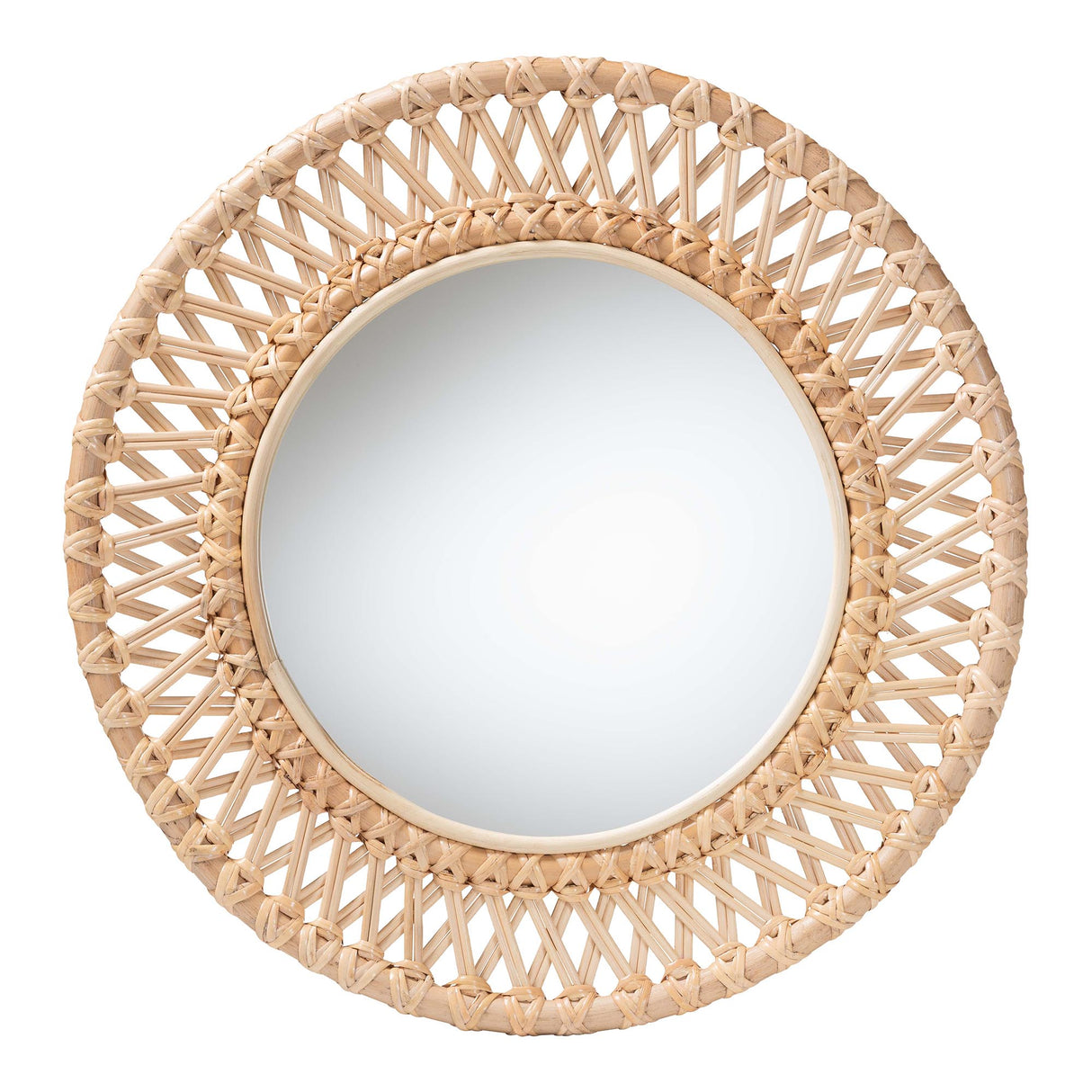 Borneo Natural Rattan Wall Mirror by Wicker Fair