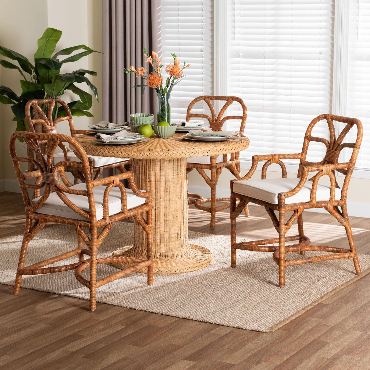 Tropico 5-Piece Rattan Dining Set by Wicker Fair