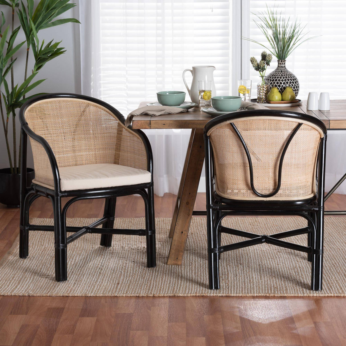 Waikiki Set-of-2 Wicker Fair Rattan Dining Chairs