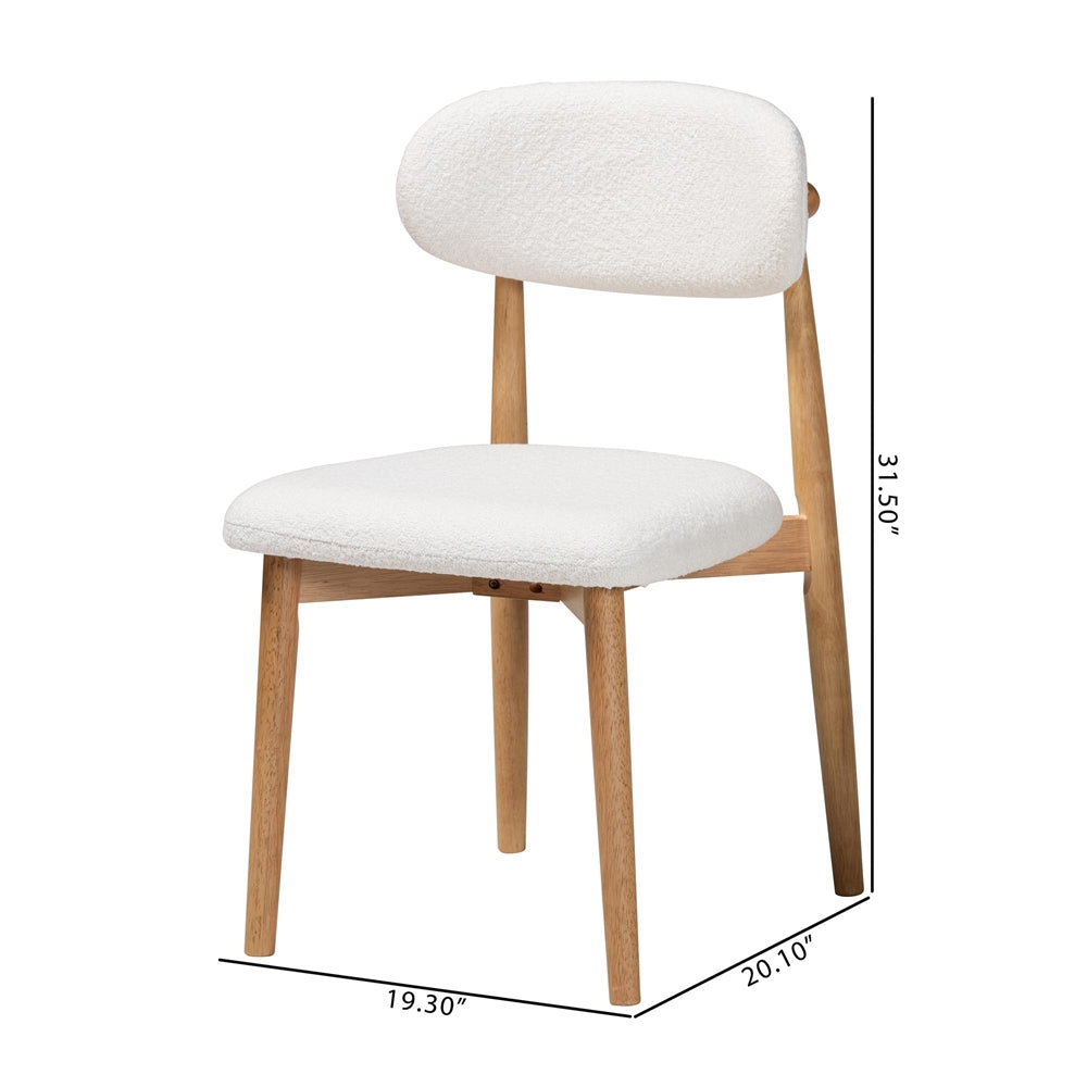 Wattsu Boucle Upholstered Dining Chair Set of 2 by Wicker Fair