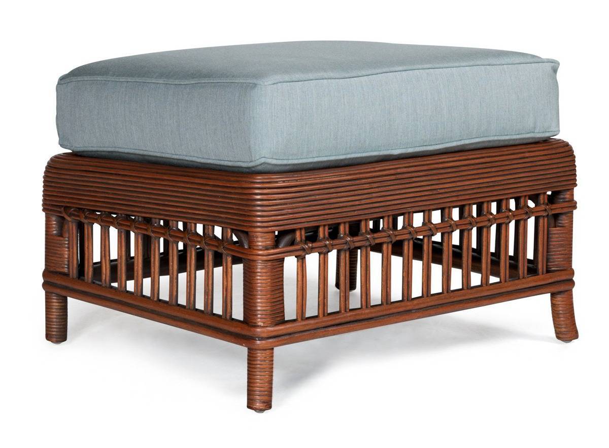 Williamsburg Rattan Standard Ottoman WL-10 by Designer Wicker Tribor