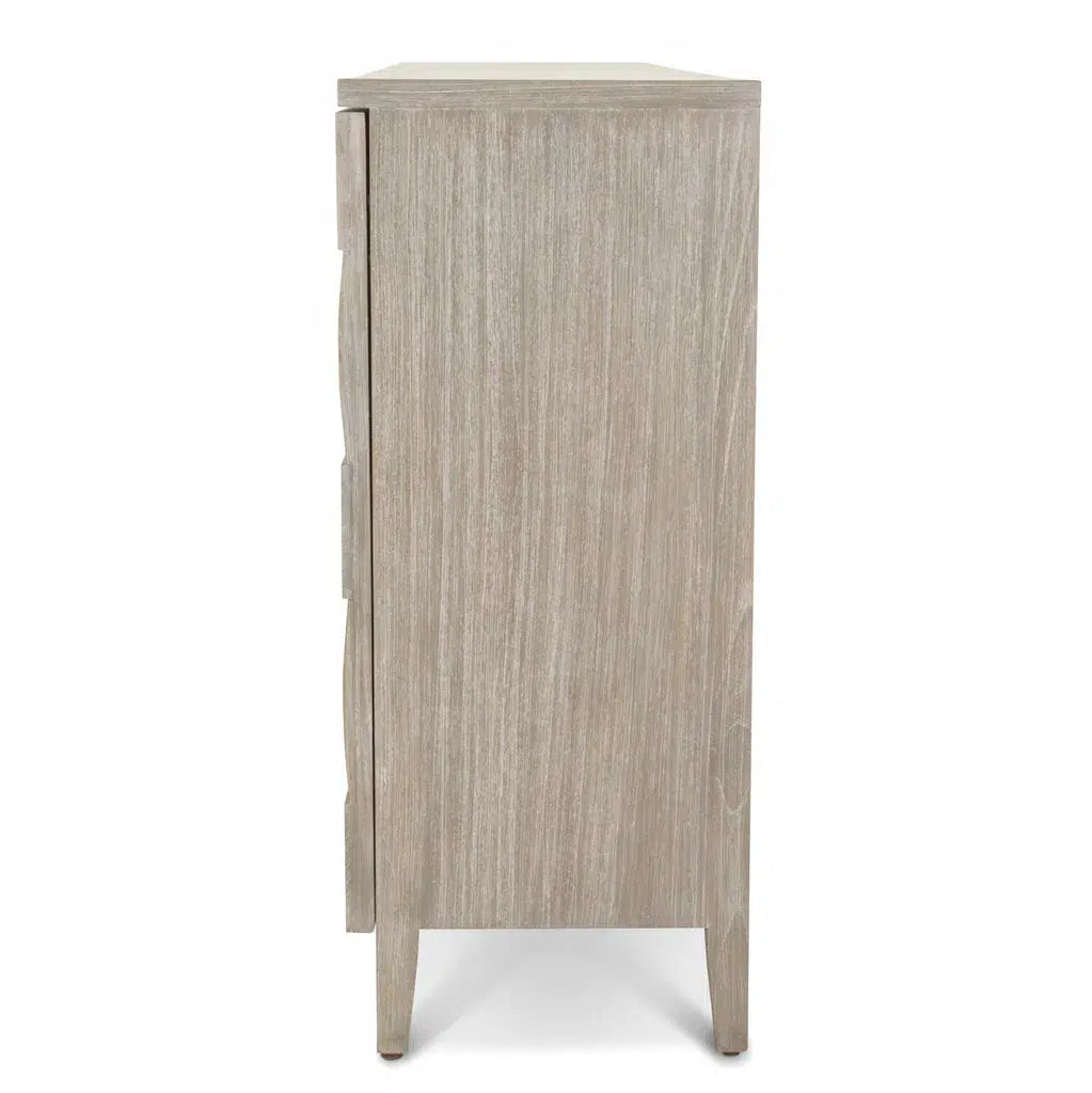 Wooden Weave 4-Door Credenza Model B32015-GREY By Seawinds Trading