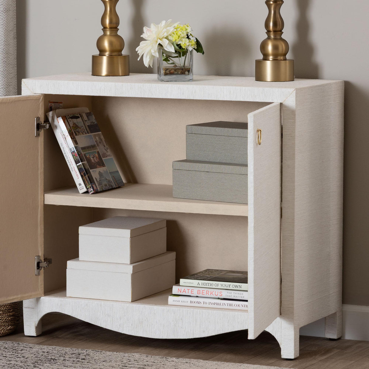 Flores Grasscloth Storage Cabinet by Wicker Fair
