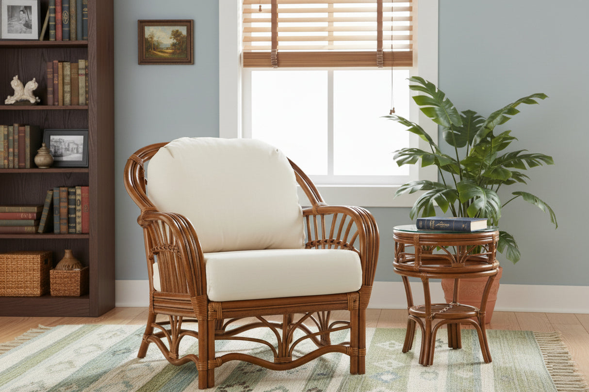 Palm Harbor Rattan Lounge Chair with Deep Seating Comfort from South Sea Rattan