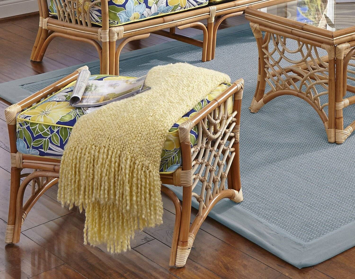 Bali Ottoman in Natural Finish Model BLO-NAT from Spice Island Wicker