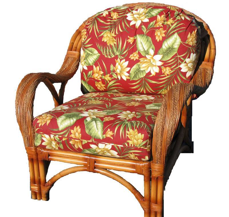 Caneel Bay Rattan Arm Chair with Deep Seating Comfort from Spice Island Wicker