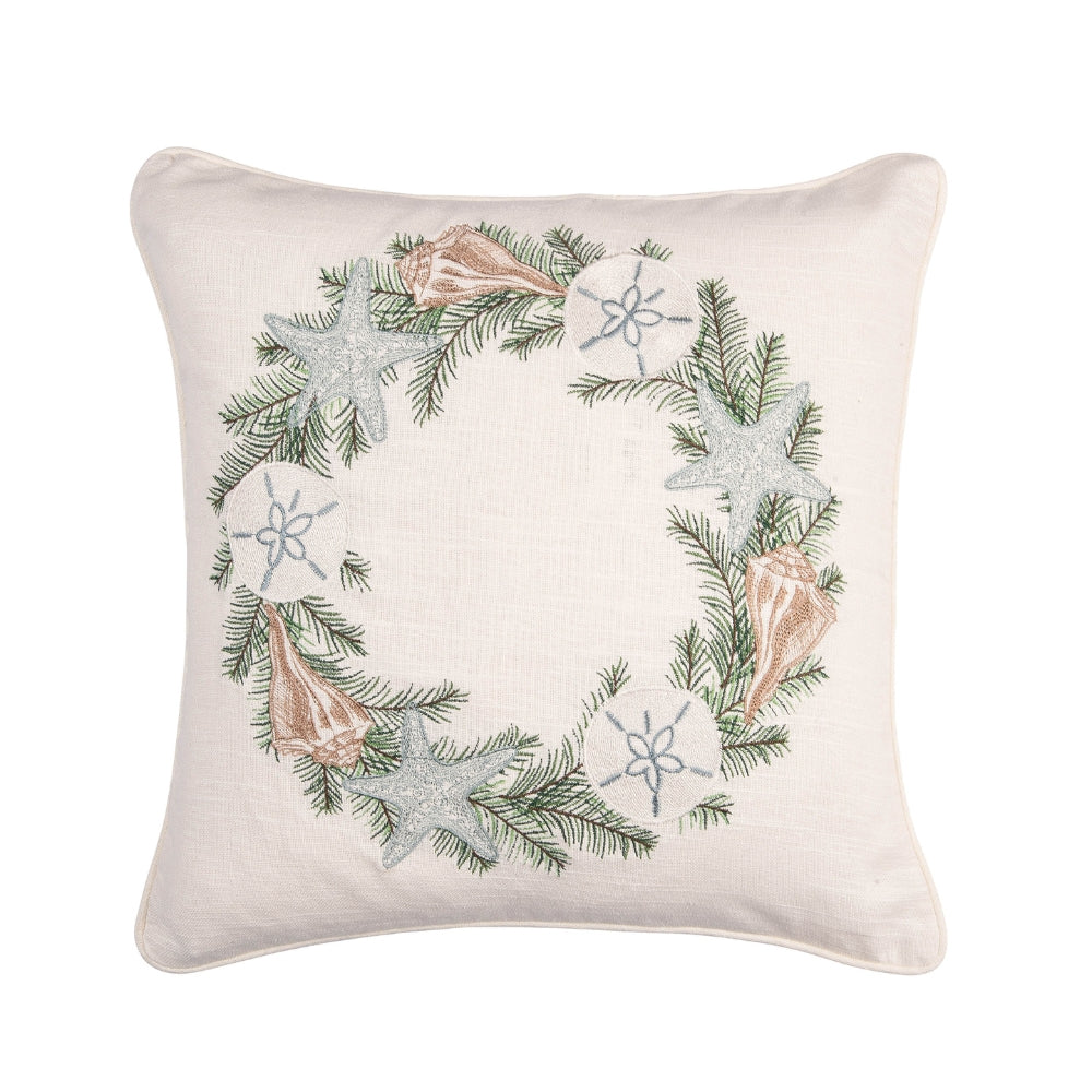 Seashell Wreath Decorative Pillow