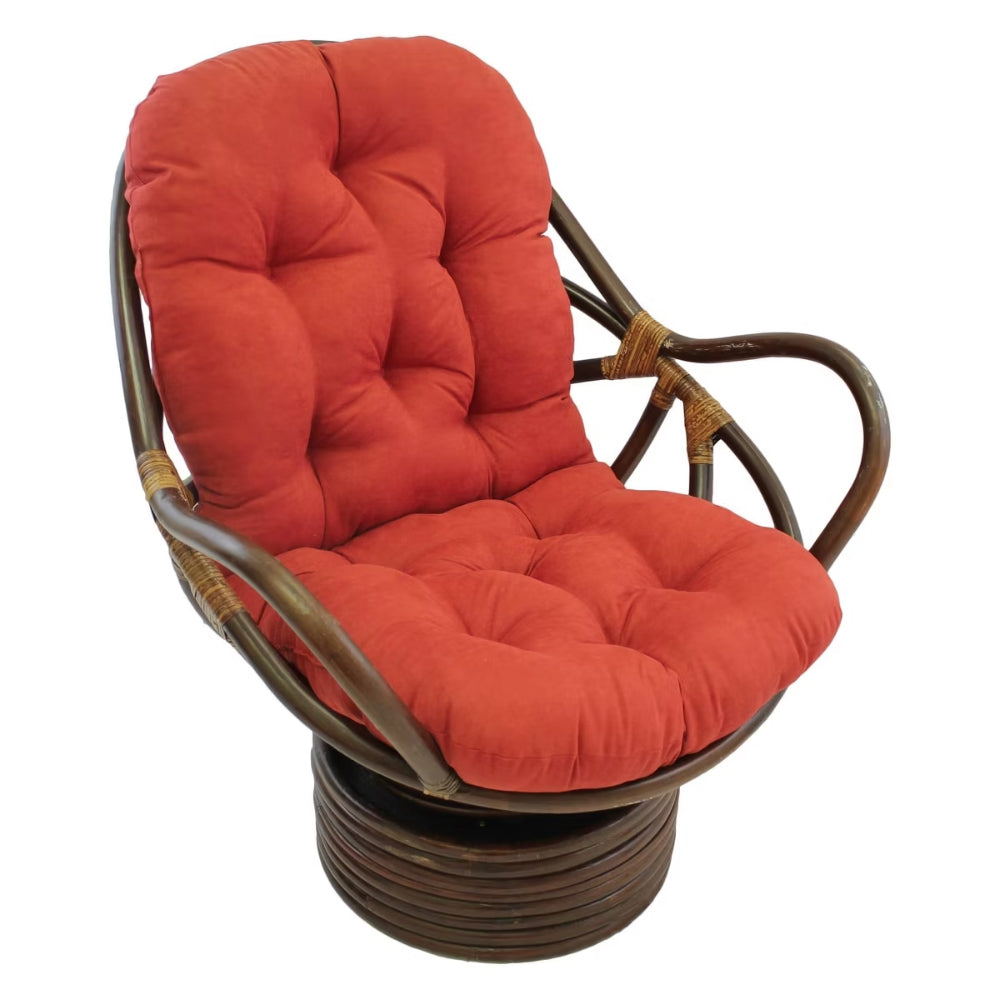 Bali Rattan Swivel Rocker Chair with Premium Microsuede Cushion