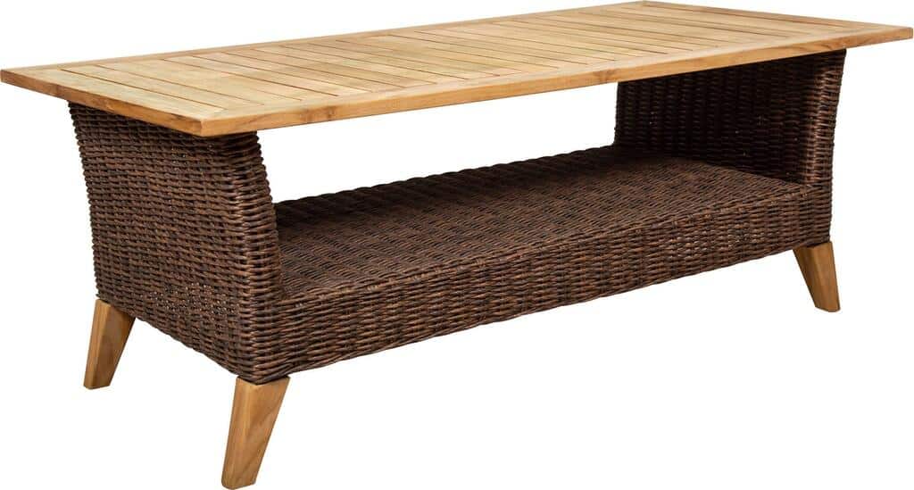 Bahama Outdoor or Indoor Wicker and Teakwood 4 Pc Seating Set 9835 by Beachcraft Furniture