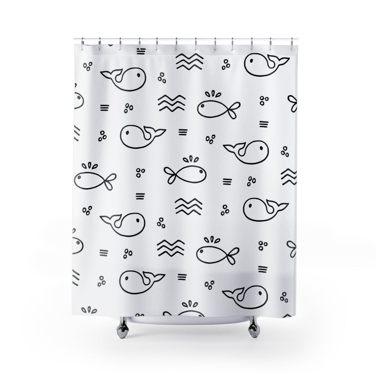 White Whale Shower Curtain